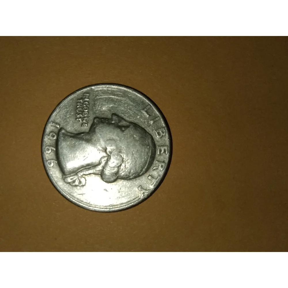 1966 QUARTER NO MINT MARK, MULTIPLE ERRORS - DOUBLE DYE- RIM ERROR ON FACE SID